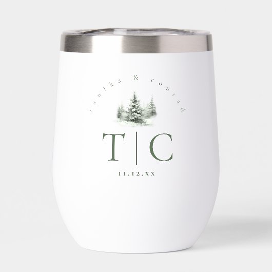 Rustikale Winter Hochzeitseinheiten Forest Green I (Rückseite)