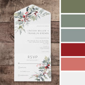 Rustikale Winter Holberries & Snow No Dinner All In One Einladung