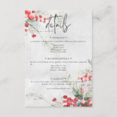 Rustikale Winter Holly & Pine Wedding Details Begleitkarte (Vorderseite)