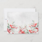 Rustikale Winter Holly & Pine Wedding Save The Date (Rückseite)