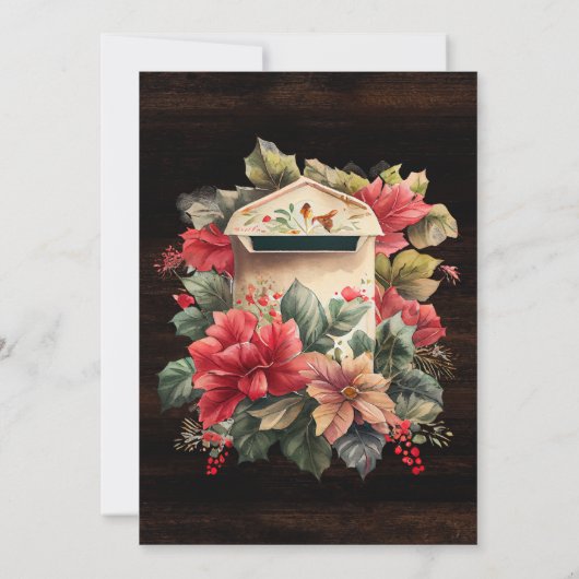 Rustikale Winter Mailbox Wir haben neue Zuhause ve Ankündigung (Rückseite)