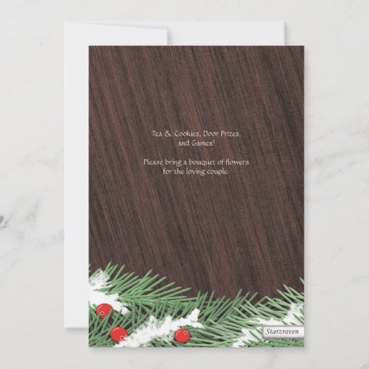 Rustikale Winter Mason Jar Einladung zum Jubiläum (Rückseite)