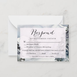 Rustikale Winter Mountain Wedding Response Card Mitteilungskarte