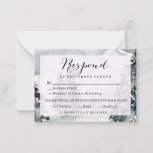 Rustikale Winter Mountain Wedding Response Card Mitteilungskarte