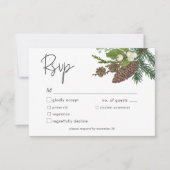 Rustikale Winter Natur & Pine Dinner RSVP Karte (Vorderseite)