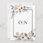 Rustikale Winter Pine Bloral Black Frame Wedding Einladung (Rückseite)