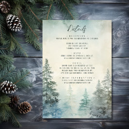 Rustikale Winter Pine Forest Walland Hochzeiten De Begleitkarte