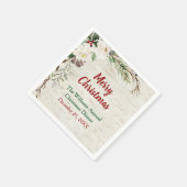 Rustikale Winter Pine Greenery Birch Frohe Weihnac Serviette (Ecke)