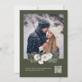 Rustikale Winter Pine QR Code UAWG Wedding Einladung (Rückseite)