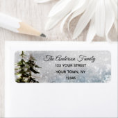 Rustikale Winter Pine Snow Rücksendeadresse (Insitu)