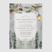 Rustikale Winter Pine Trees Botanische Laternenhoc Pergament Einladungen (Vorderseite)