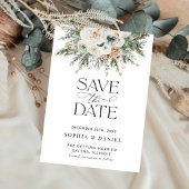 Rustikale Winter Pinecone Save the Date Karte