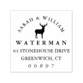 Rustikale Winter-Rentier-Rücksendeadresse Permastempel (Design)