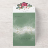 Rustikale Winter Rote Rose Kein Abendessen All In One Einladung (Außenbereich)