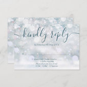 Rustikale Winter-Schneeflocken Hochzeit RSVP Karte (Vorne/Hinten)