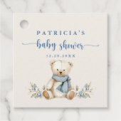 Rustikale Winter-Teddybär-Babyshower-Geschenkanhän Geschenkanhänger (Vorderseite)