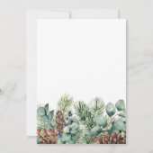 Rustikale Winter- und Pinienwaldhochzeit Einladung (Rückseite)