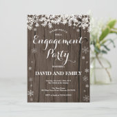 Rustikale Winter-Verlobungs-Party Einladung (Stehend Vorderseite)