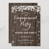 Rustikale Winter-Verlobungs-Party Einladung (Vorne/Hinten)