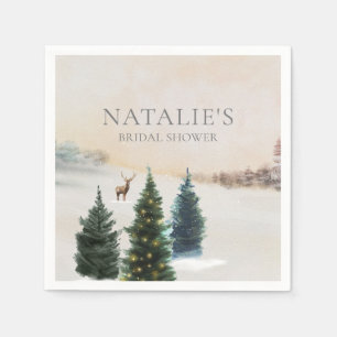Rustikale Winter-Wald-Brautparty-Papier-Servietten Serviette