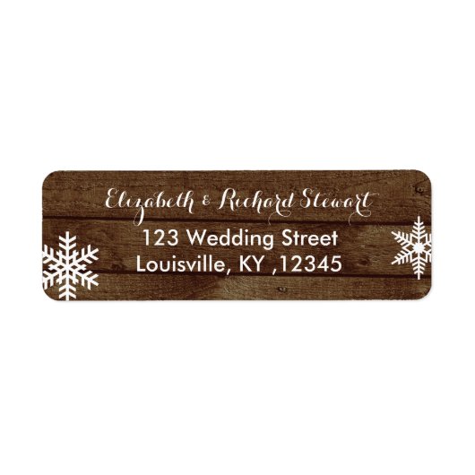 Rustikale Winter Wedding Barn Wood Schneeflocken (Vorne)