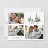 Rustikale Winter Wedding Fotos Forest Green ID1049 Dankeskarte (Vorderseite)