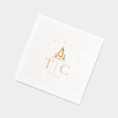 Rustikale Winter Wedding Initials Fir Trees ID1049 Servietten Mit Folie (Links)