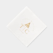 Rustikale Winter Wedding Initials Fir Trees ID1049 Servietten Mit Folie (Rechts)