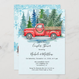 Rustikale Winter Wedding LKW Paare Dusche Einladung