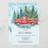 Rustikale Winter Wedding Truck Bridesmaids Gefalle Einladung (Vorne/Hinten)