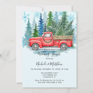Rustikale Winter Wedding Truck Bridesmaids Gefalle Einladung