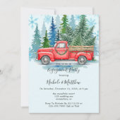 Rustikale Winter Wedding Truck Engagement Party Einladung (Vorderseite)