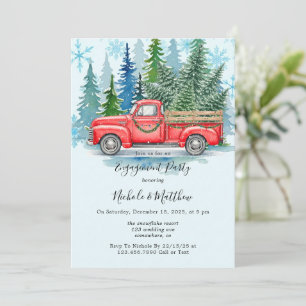 Rustikale Winter Wedding Truck Engagement Party Einladung