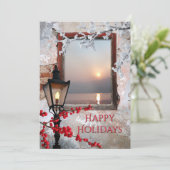 Rustikale Winter Weihnachten Party Einladung (Stehend Vorderseite)