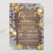 Rustikale Winter Weihnachts-Brautdusche Einladung (Vorne/Hinten)