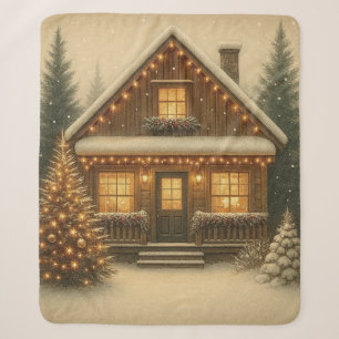 Rustikale Winter-/Weihnachtshütte Sherpadecke