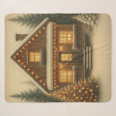 Rustikale Winter-/Weihnachtshütte Sherpadecke (Vorderseite (Horizontal))