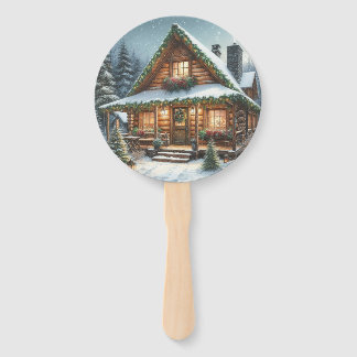Rustikale Winter-/Weihnachtsschneekabine Fächer