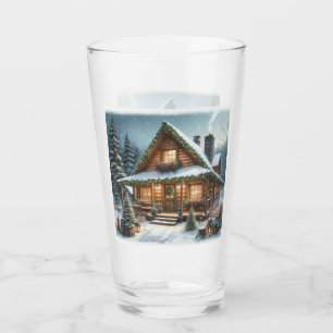 Rustikale Winter-/Weihnachtsschneekabine Glas