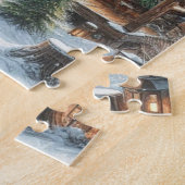 Rustikale Winter-/Weihnachtsschneekabine Puzzle (Seite)