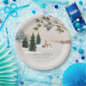Rustikale Winter Woodland Babydusche Personalisier Pappteller (Party)