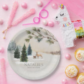 Rustikale Winter Woodland Babydusche Personalisier Pappteller (Party)