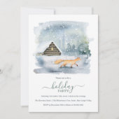 Rustikale Winter Woodland Weihnachtsfeier Einladung (Vorderseite)