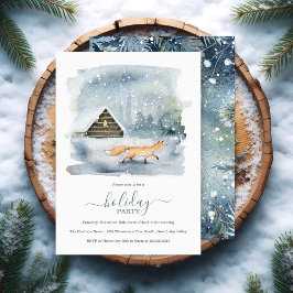 Rustikale Winter Woodland Weihnachtsfeier Einladung