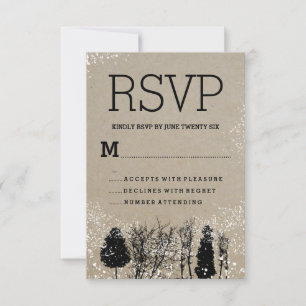 RUSTIKALE WINTERBAUM-RSVP-KARTEN RSVP KARTE