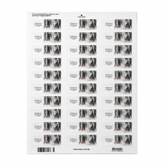 Rustikale Winterbaum-Rücksendeadresse (Vorne)