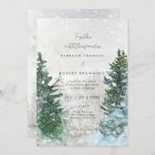 Rustikale Winterbäume - Einladung zur Hochzeit (Vorne/Hinten)