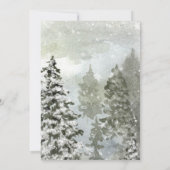 rustikale Winterbäume Hochzeitsreise Einladung (Rückseite)