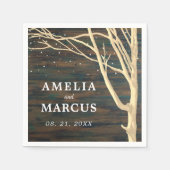 Rustikale Winterbaumhochzeit Serviette (Vorderseite)