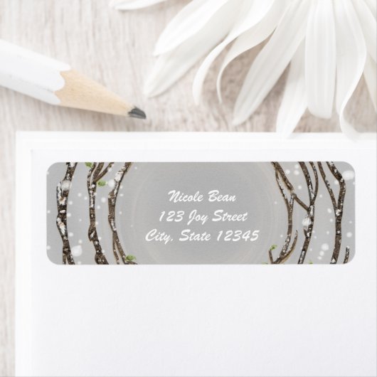 Rustikale Winterbaumzweige Hochzeitsplatten (Insitu)